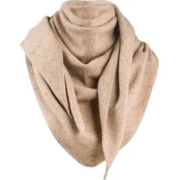 Šála Fellhof Jemná trojúhelníková šála z perleťového merino úpletu s mírným žebrováním Barva: béžová