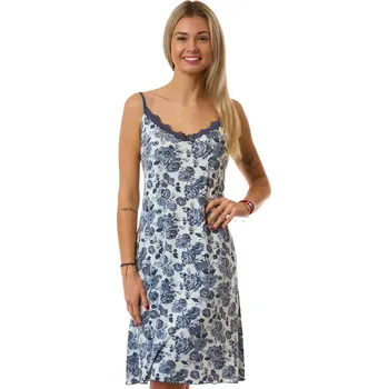 Dámské noční prádlo Dámská noční košilka s šedým květinovým vzorem pro plnoštíhlé - jemná 1D1732 šedá 2xl