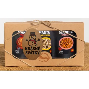 Dárková krabička Dárková sada Španělských mandlí mix citron+šunka Iberico+paprika