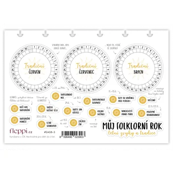 samolepka Fleppi Srpen 2024 | arch 3 - Můj folklorní rok - léto