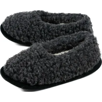 Dámské pantofle Vlněné bačkory z merino ovčí vlny, černé Velikost: 45/46