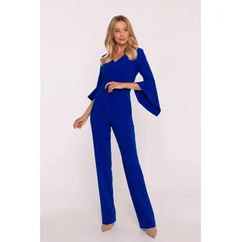 Dámský kostýmek Společenský overal s volánky Stylove S416 modrý EU velikost: L