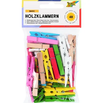 Kolíček na prádlo Folia Bringmann Dřevěné kolíčky - 48 ks - výběr barev Barva: Klasický mix