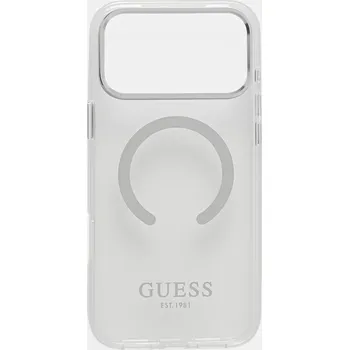 Pouzdro na mobilní telefon Obal na telefon Guess iPhone 17 Pro Max stříbrná barva, GUHMP17XHTRMS SLX, vel. ONE SIZE