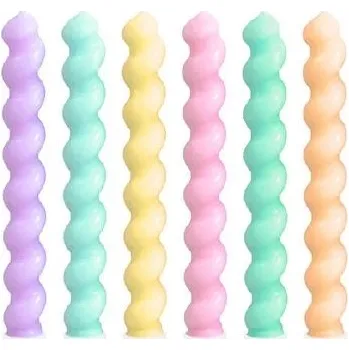 Dortová svíčka Svíčky dortové široké barevné pastelové 6 ks