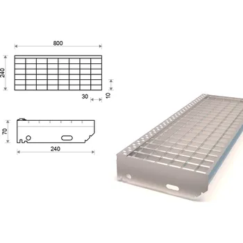 Plech Schodišťový stupeň 800x240 mm