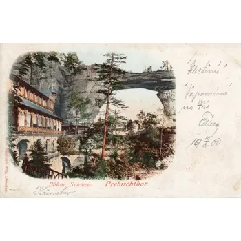 Böhm Schweiz - Prebischtor České Švýcarsko - Pravčická brána Rok 1900 (Stará pohlednice)