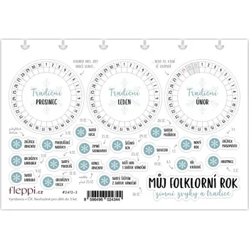 samolepka Fleppi Prosinec 2024 | arch 3 - Můj folklorní rok - zima