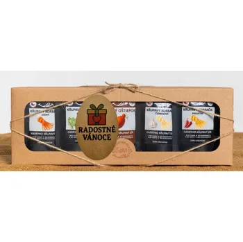 Dárková krabička Křupavý sýr Dárková sada 5 druhů lyo korbáčiků od Bači radostné vánoce dárek (Křupavý sýr Dárková sada 5 druhů lyo korbáčiků od Bači radostné vánoce dárek)