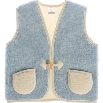 Kojenecká bunda Dětská vesta 100% ovčí merino, modrá Velikost: 2-4 roky