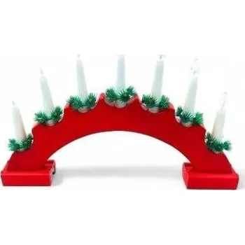 Senzanakupy oblouk červený, 7 žárovek - na baterie