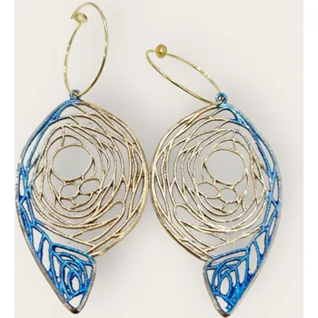 Souprava šperků Tina Kotsoni Náušnice Abstraktní peří Barva: Modrá