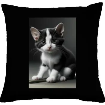 Dekorativní polštářek Polštář bavlněný s potiskem Divící se kotě
