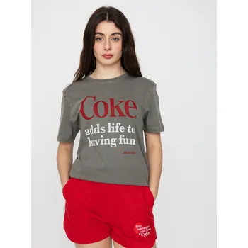 Dámské tričko Brixton Coca-Cola Having Fun Vintage (washedblack) M, šedá