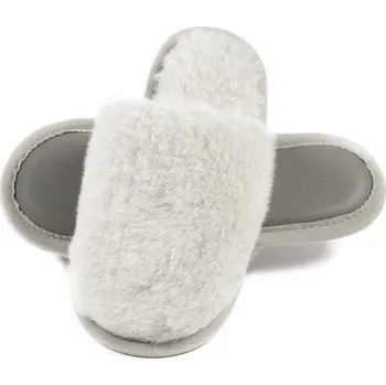 Dámské pantofle Pantofle z vlny alpaky a ovčí vlny, podrážka ekokůže, šedé Velikost: 43/44