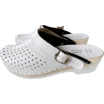 Dámská zdravotní obuv Zdravotní dřeváky PREMIUM MEDICAL dámské, bílé perforované Velikost: 37 PU pěna na nártu, tlumící amortizační podrážka