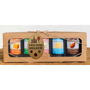 Dárková krabička Křupavý sýr Dárková sada 5 druhů lyo sýrů od kravičky všechno nejlepší (Křupavý sýr Dárková sada 5 druhů lyo sýrů od kravičky všechno nejlepší)