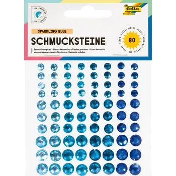 Folia Bringmann Ozdobné kamínky samolepicí - 80 ks - výběr barev Barva: Modrá