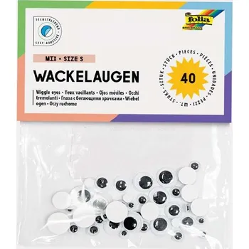 Kancelářské lepidlo Folia Bringmann Oči s pohyblivou panenkou samolepicí - 40 ks - mix