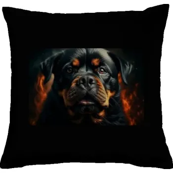 Dekorativní polštářek Polštář bavlněný s potiskem Ohnivý Rotvajler