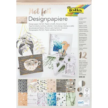 Barevný papír Folia Bringmann Designové papíry - blok - HOT FOIL - 165 g/m2