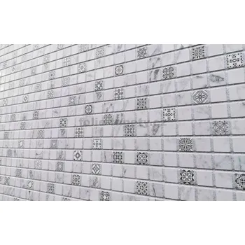 Wall Art Decor ® Wall Art Decor, PVC obkladové 3D panely Mozaika bílo šedá