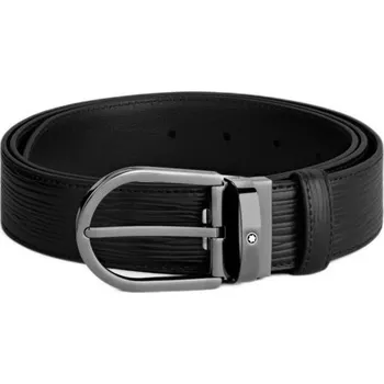 Opasek MONTBLANC - Waves black 35 mm - Pánský opasek