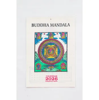 Kalendář ETNO Nástěnný KALENDÁŘ Buddhismus Nepál Ruční práce Papírový 2026 | Mandala