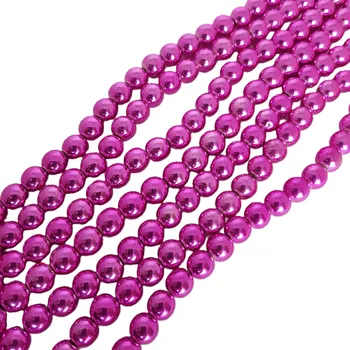 Dětské navlékací korálky Hematit 8 mm (návlek 48 - 50 korálků)