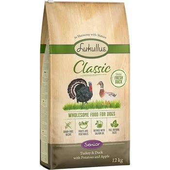 Krmivo pro psa Lukullus Classic Senior, krůta a kachna (bez obilovin) 12 kg