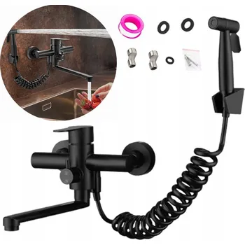 Vodovodní baterie Stojánková kuchyňská baterie Bedee, nástěnná, černá