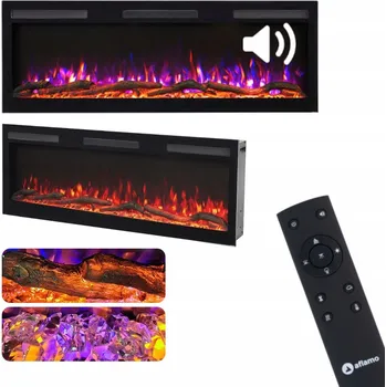 Elektrický krb k zabudování s topnou funkcí Aflamo černý 750 W 213,3 x 45,2 x 13 cm