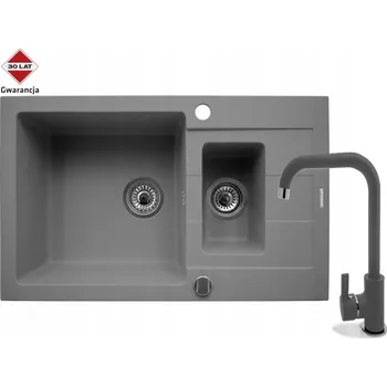 Granitový dřez Dřez jednopůlkomorový Pyramis granitový šedý