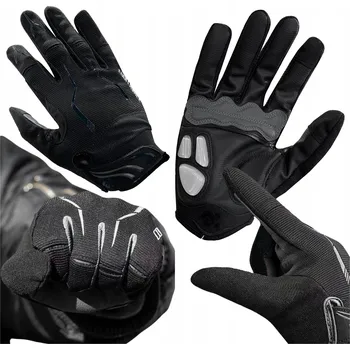 Cyklistické rukavice Cyklistické rukavice pánské dámské gelové na kolo MTB ČERNÉ XXL