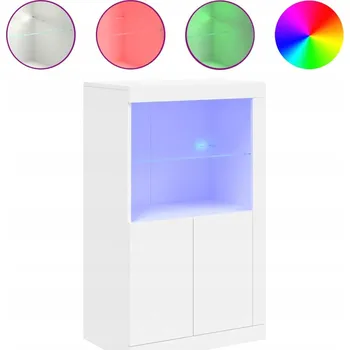 Šatní skříň LED boční skříňka bílá 60,5x37x100 cm