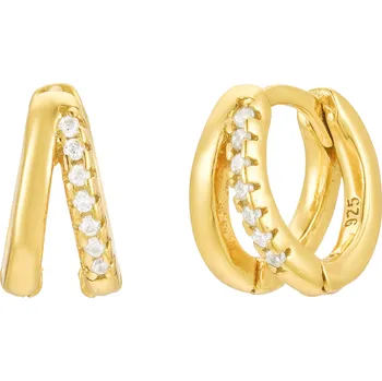 Souprava šperků Atreya Atreya Dvojité pozlacené náušnice ze stříbra Jupiter's Jazz Množství: 1 pár