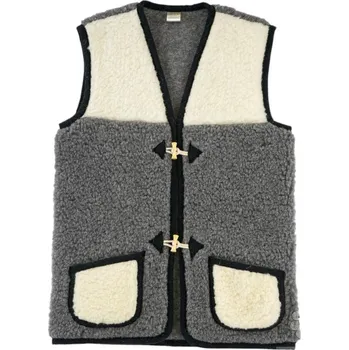 Dámská vesta Vlněná vesta 100% merino unisex grafit/bílá Velikost: M