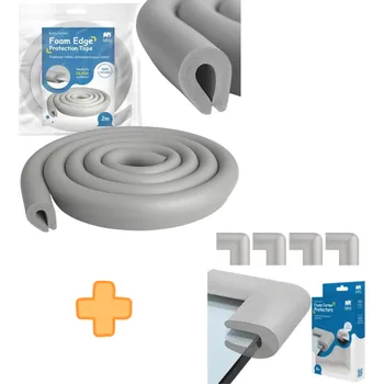 Dětský bezpečnostní prvek SIPO Výhodná sada dětských ochran hran 03 - šedá do tvaru U