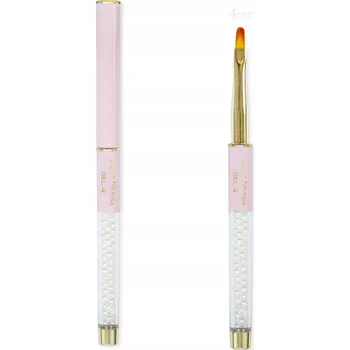 Kosmetický štětec ŠTĚTEC NA ZDOBENÍ A APLIKACI GELU JULIA NESSA 4mm - růžovo-zlatý