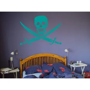 Vlajka Pirátská vlajka Barva: 054 - Tyrkysová, Velikost: 75x55cm