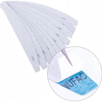 Pilník na ruce Allepaznokcie půlměsíc (loďka) papírový stříbrný, šedý