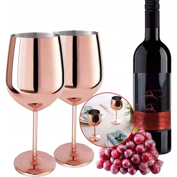 Sklenice LUXUSNÍ SKLENIČKY NA GIN, RŮŽOVĚ OCEL , 500 ML, 2 KS, DÁREK