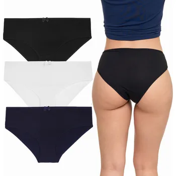 Kalhotky 6 x Bavlněné kalhotky Kalhotky Dámské Klasické Hladké Barevné Jednoduché MORAJ L