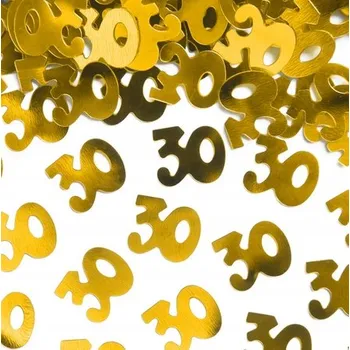 Konfeta Konfety Fóliové Dekorace na Stůl Zlaté Číslice Číslice 30 Narozeniny 15g
