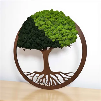 Obraz Mechový Strom života 36 - 60 cm Ořech Průměr 36 cm