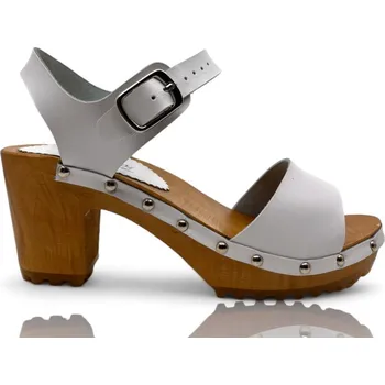 Dámská zdravotní obuv Dámské dřevákové sandály na vysokém podpatku bílé Velikost: 41