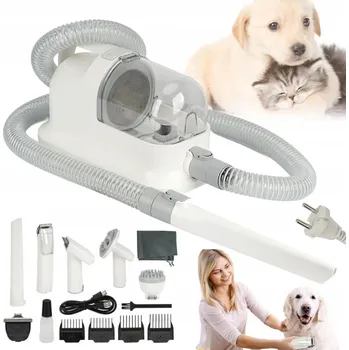 Kosmetika pro psa Stříhací Strojek na Srsti Psa Kočky s Vysavačem, Zastřihovač, Kartáč 6v1
