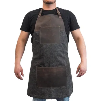 Pracovní zástěra Zástěra BeaverCraft AP4 plátěná - kožená, hnědá