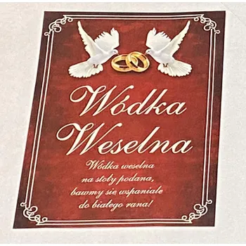 Samolepící etiketa Samolepící etikety na alkohol, svatební vodku, 25 Ks – motiv Holubice, č. 5
