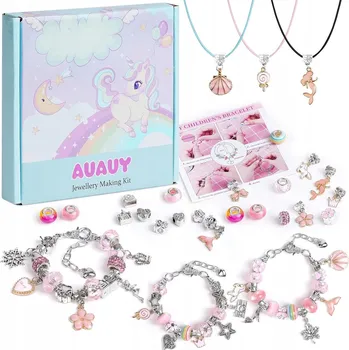 dětská sada na výrobu šperků SADA NA VÝROBU NÁRAMKŮ, BIŽUTERIE A NÁHRDELNÍKŮ PRO DÍVKY DÁREK